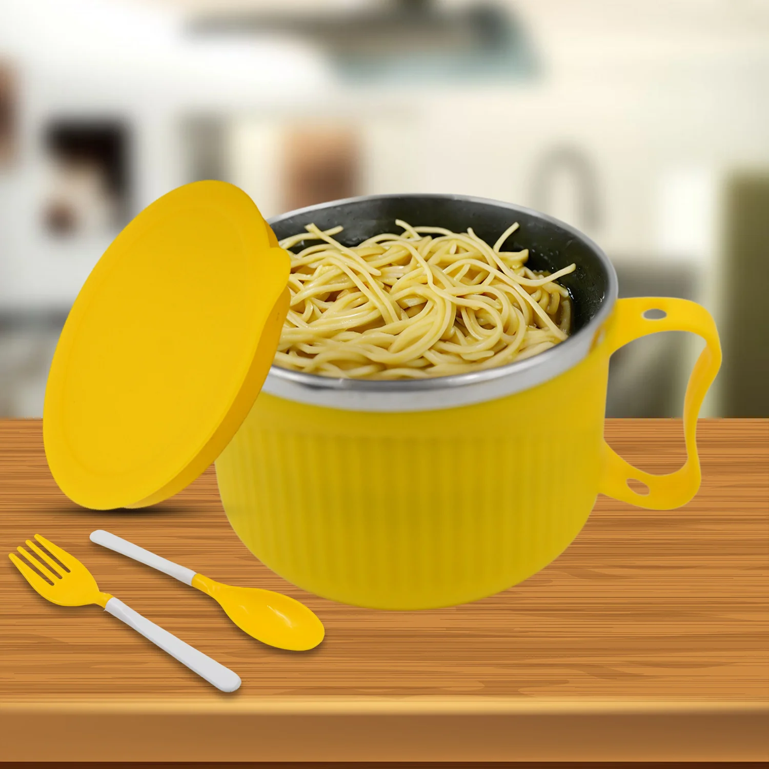 Maggie Bowl with Lid & Handle – Double-Layer Steel for Hot Meals | Jiaqi - Image 4