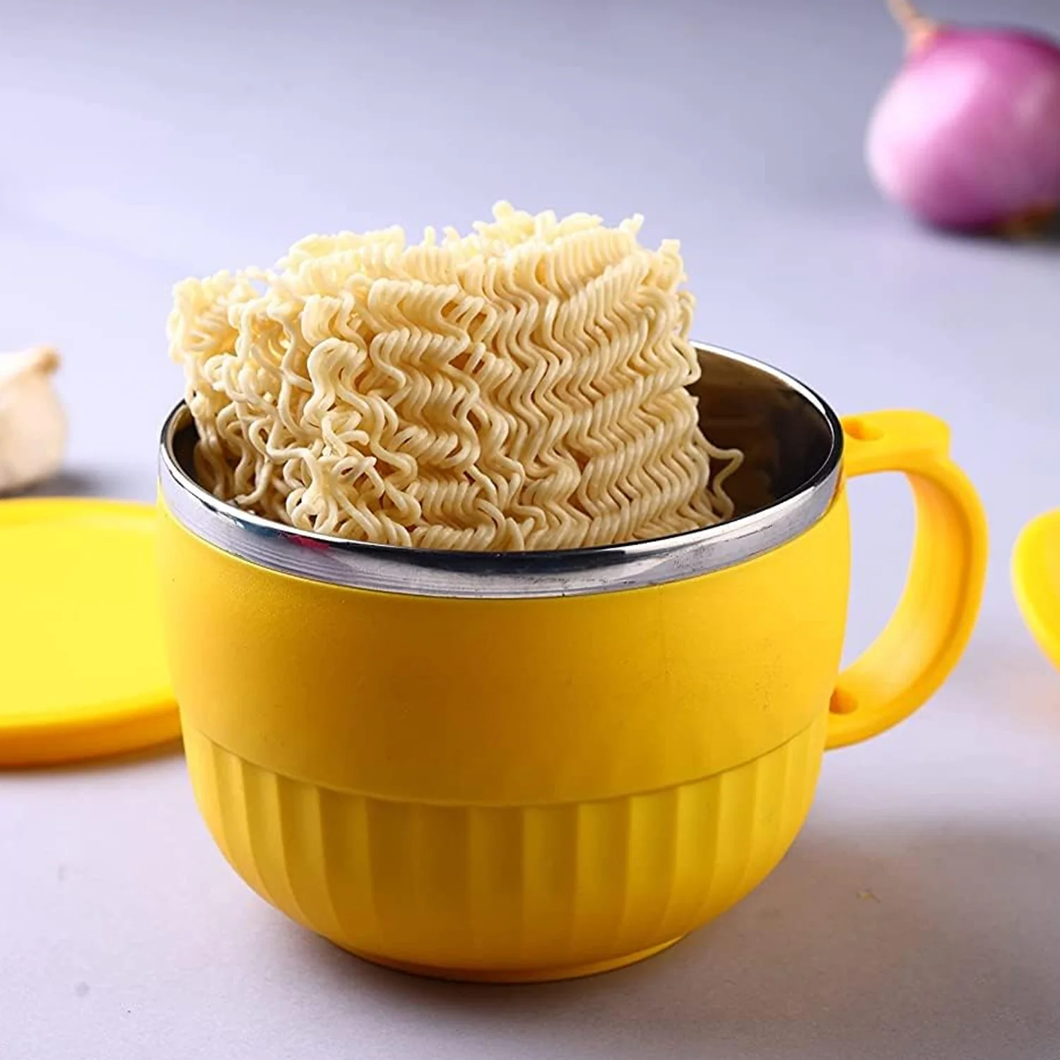 Maggie Bowl with Lid & Handle – Double-Layer Steel for Hot Meals | Jiaqi - Image 6