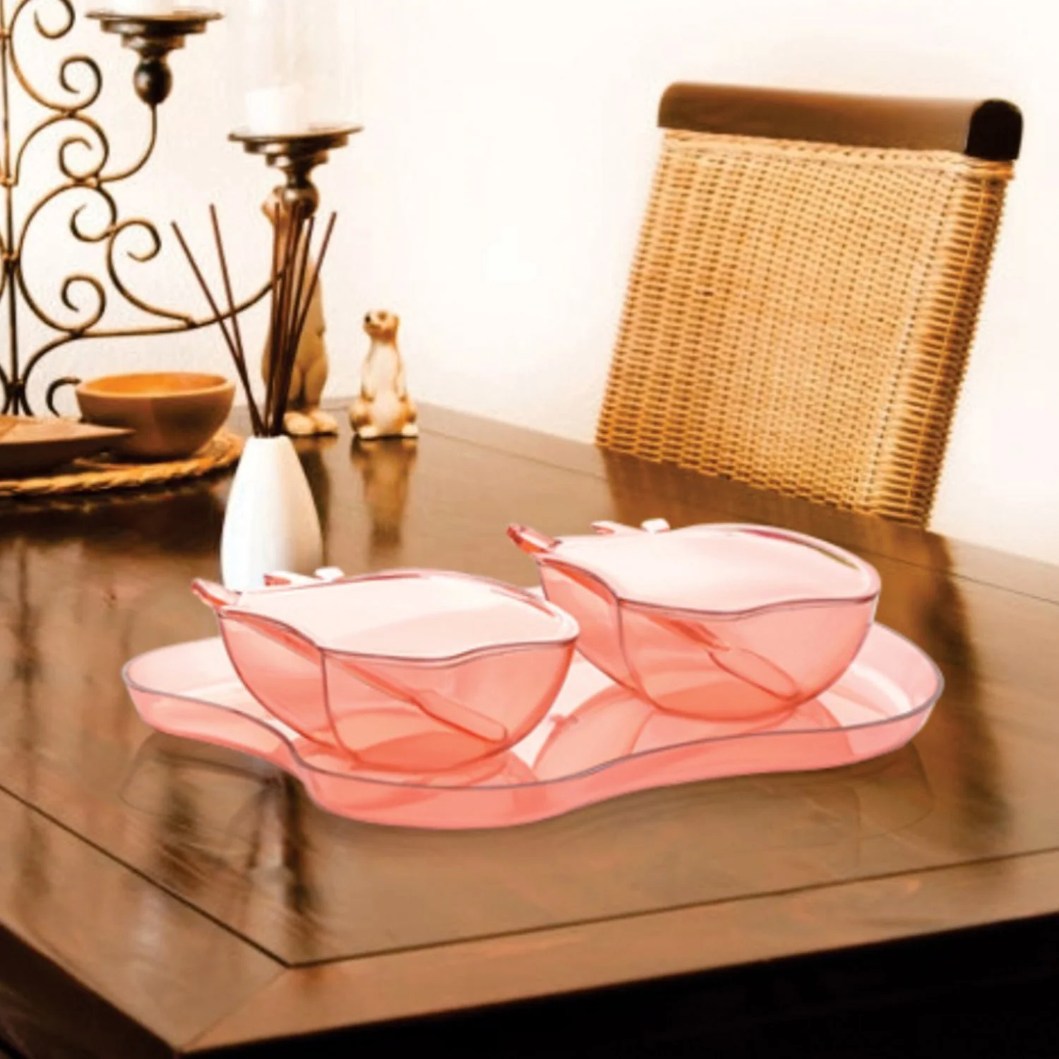 Apple Shape Serving Set – 2Pc Dinnerware | Indo Glow - Image 3