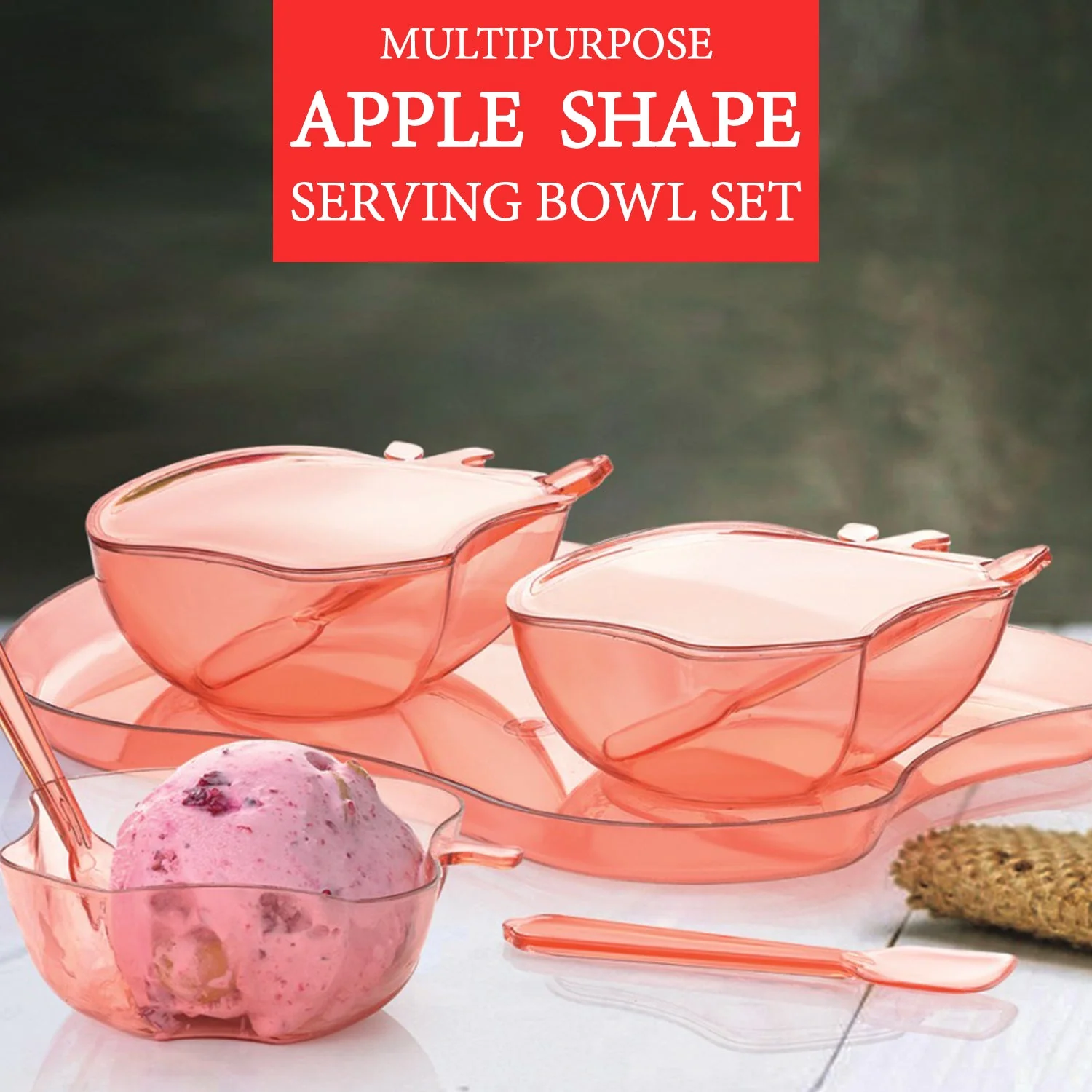 Apple Shape Serving Set – 2Pc Dinnerware | Indo Glow - Image 5