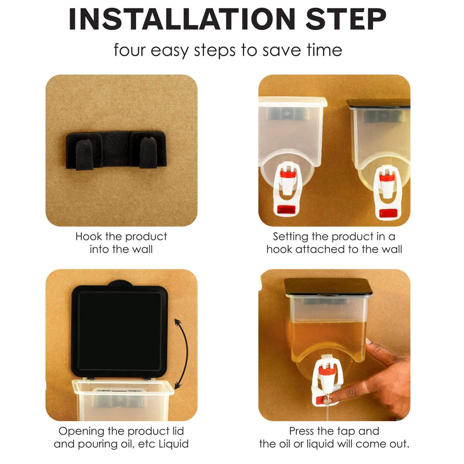 Wall Mounted Oil Dispenser – 1100ml No-Drip | Own Hydrate - Image 4