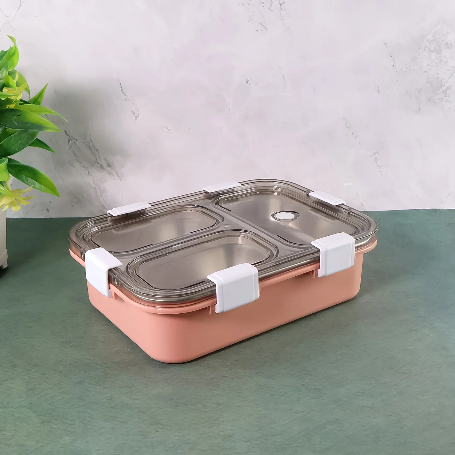 3-Compartment Lunch Box – Leak-Proof Stainless Steel Tiffin - Image 3