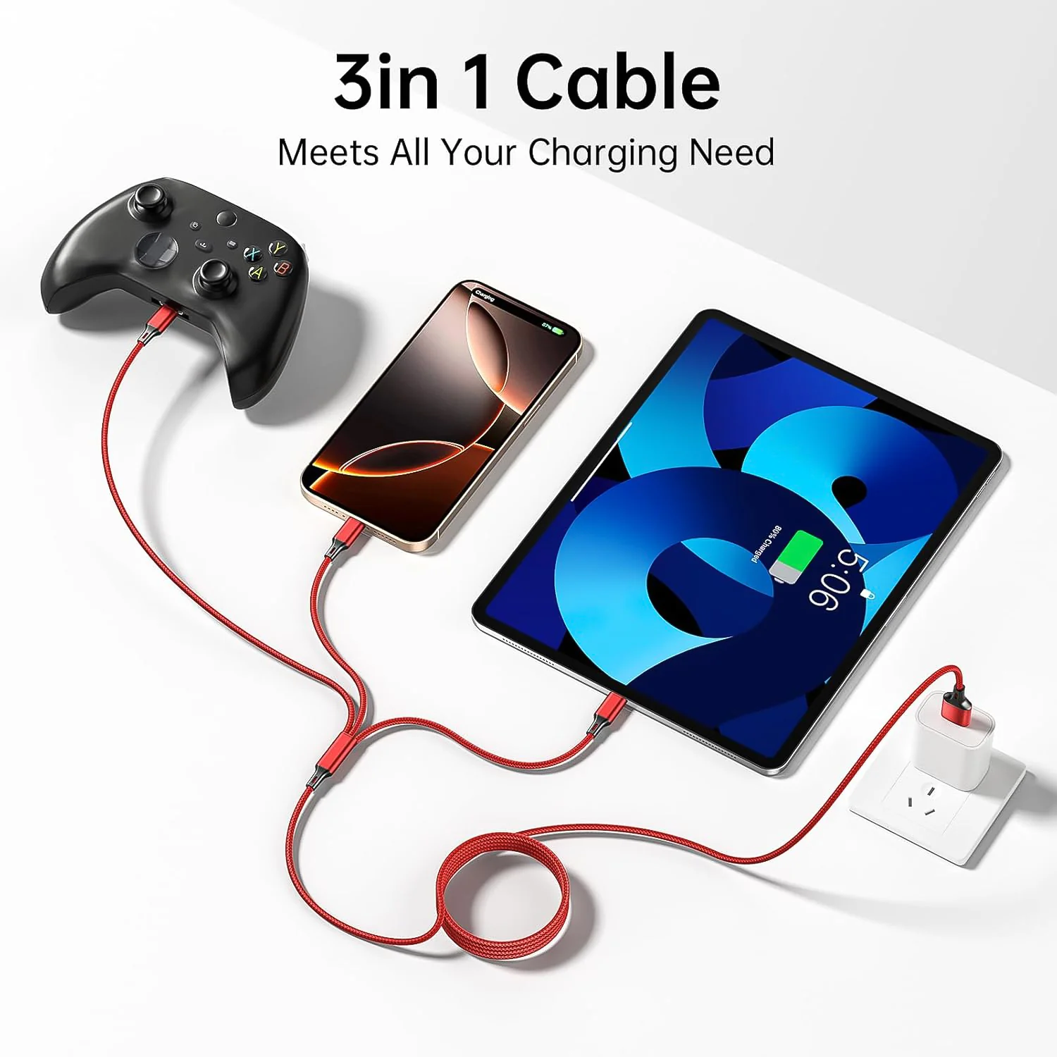 3-in-1 Multi Charging Cable – Durable Braided Universal Charger - Image 4