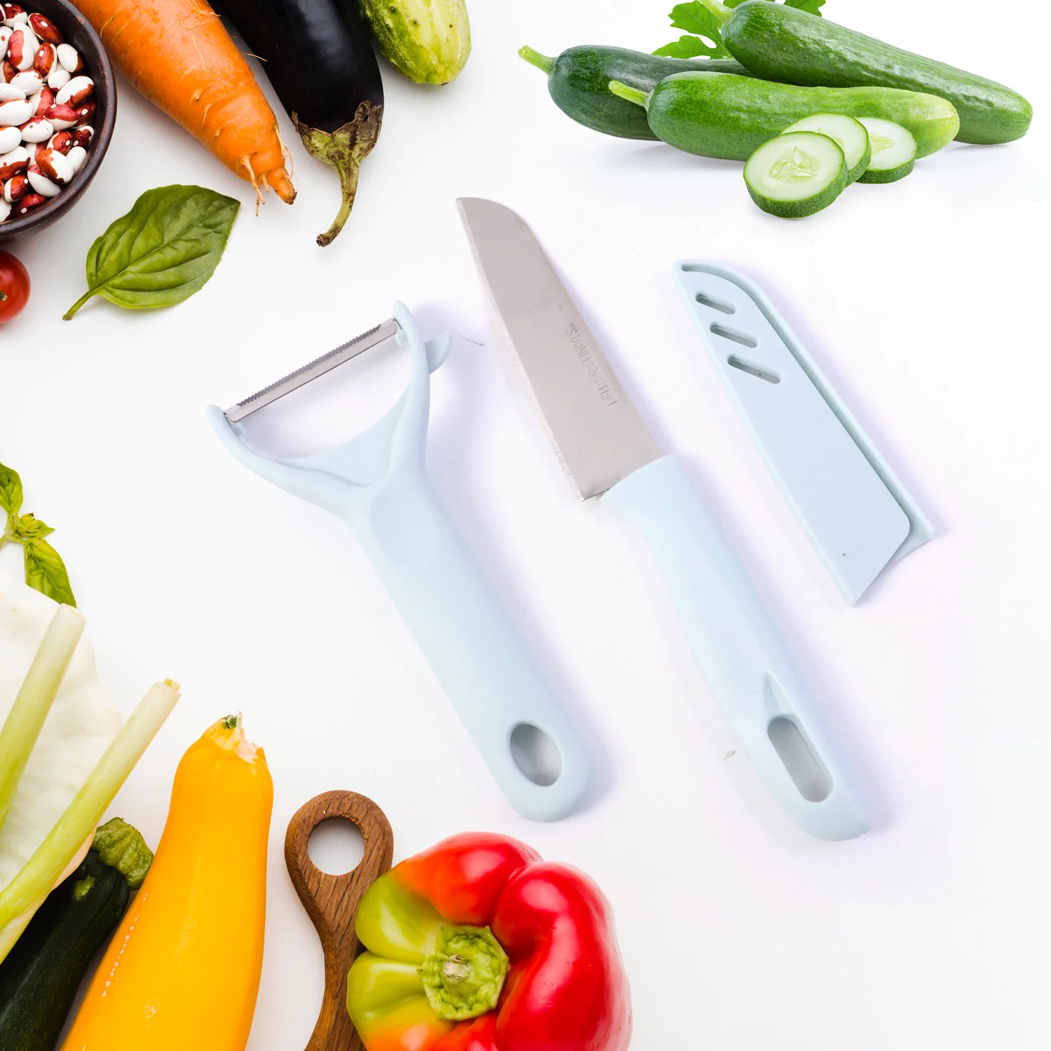 Kitchen Knife Set – 3 in 1 Knife, Chopping Board & Peeler - Image 4
