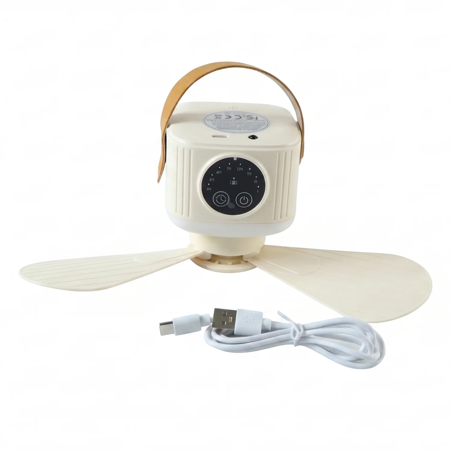 3 in 1 Rechargeable Camping Fan with LED Light Timer and Hanging Hook (1 Pc) - Image 5