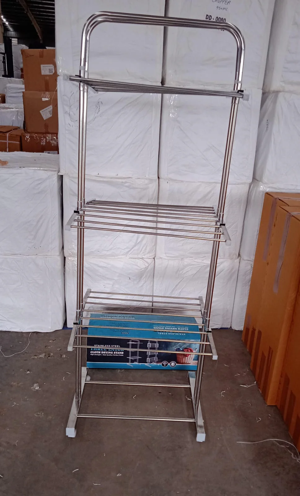 Stainless Steel Clothes Drying Stand – Foldable 3-Layer Rack with Wheels - Image 8