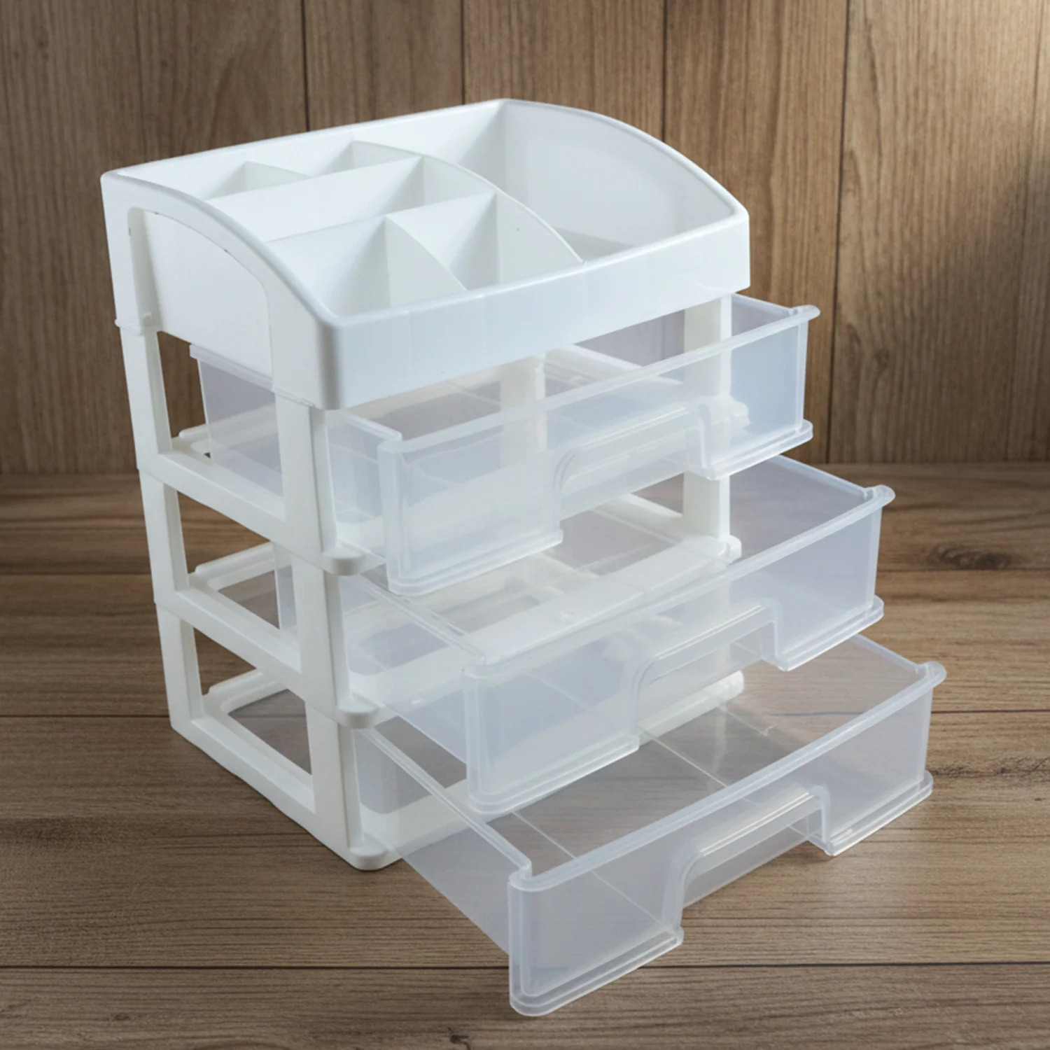 3 Layer Desktop Storage Organizer – Transparent Sliding Drawers - Image 5