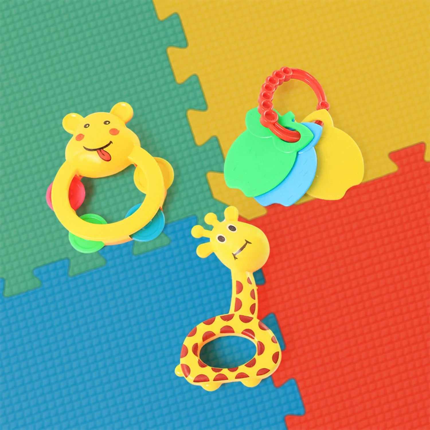 Baby Rattle Set – 3-Piece Colorful Animal Shape Teething Toys - Image 6