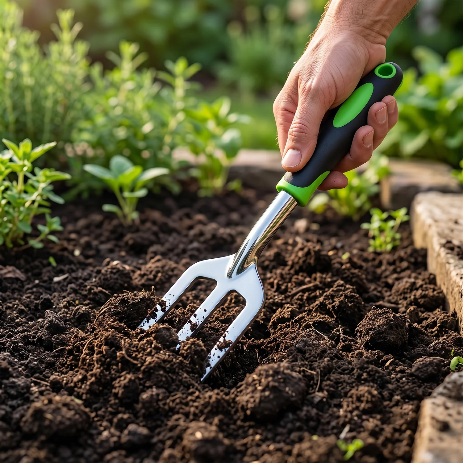 3 Prong Garden Hand Cultivator Fork Stainless Steel Tool Ergonomic Handle (1 Pc) - Image 5