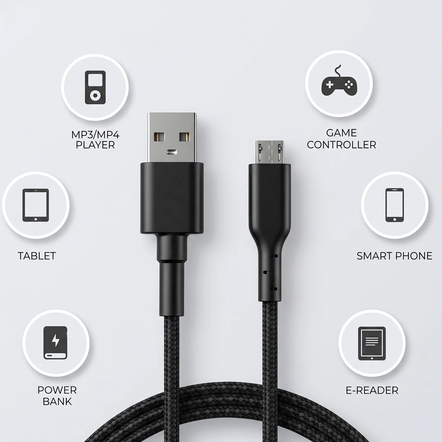 Micro USB Charging Cable – Durable Braided Design with Stand - Image 6