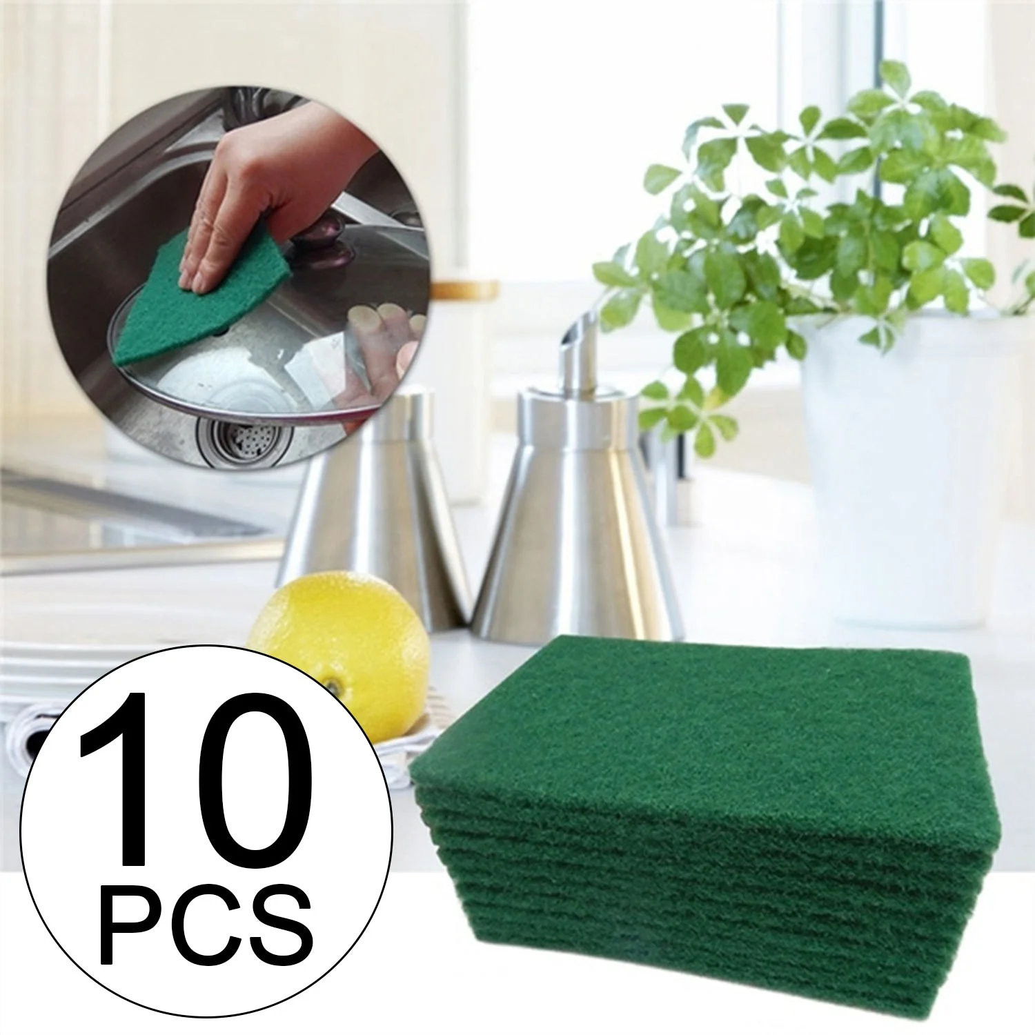 Scrub Sponge Pads – Aqua Green 10PC with Stain Cutter | Velvet Wipe - Image 4