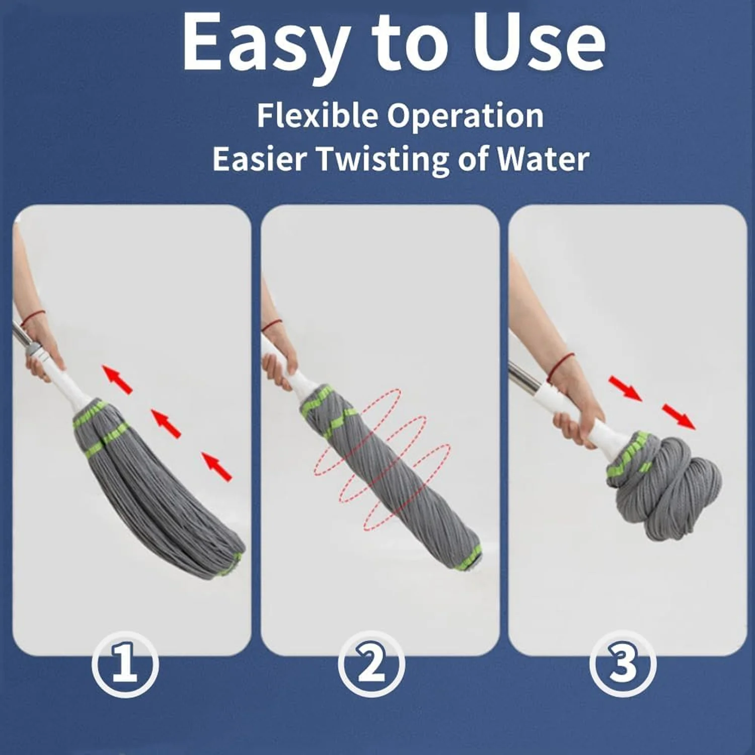 360° Spin Mop – Adjustable Handle & Microfiber Head for Effortless Cleaning - Image 4