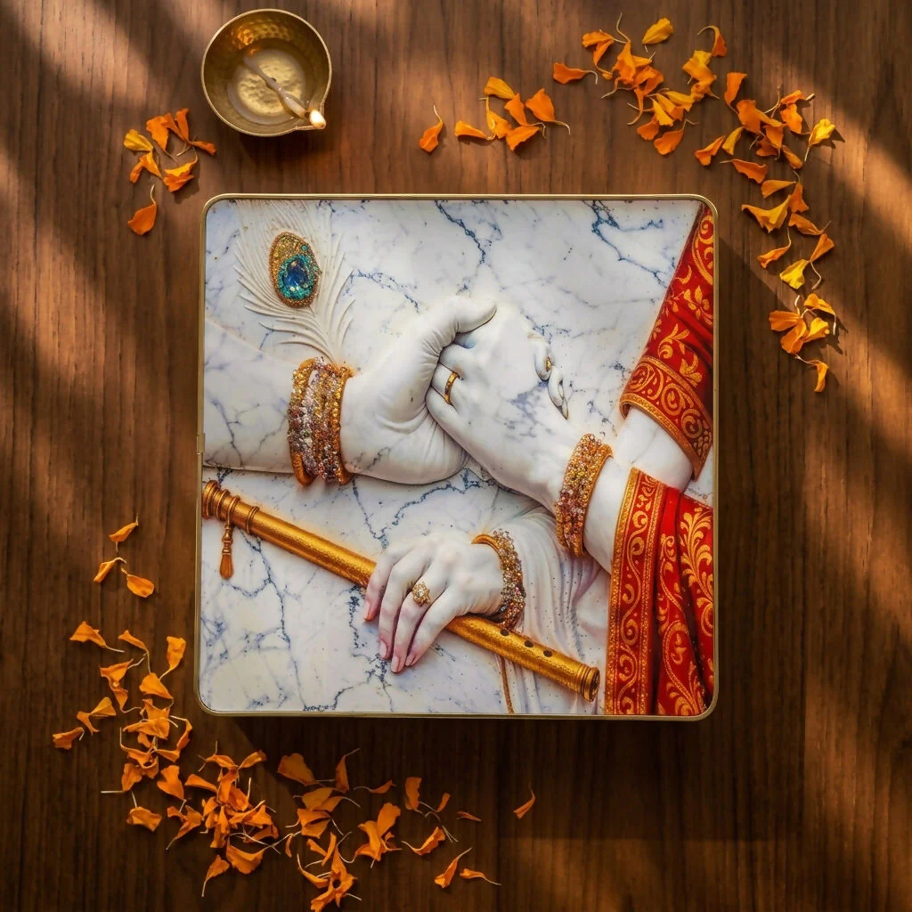 3D Radha Krishna Wall Art – Elegant Gold Finish for Divine Decor - Image 2