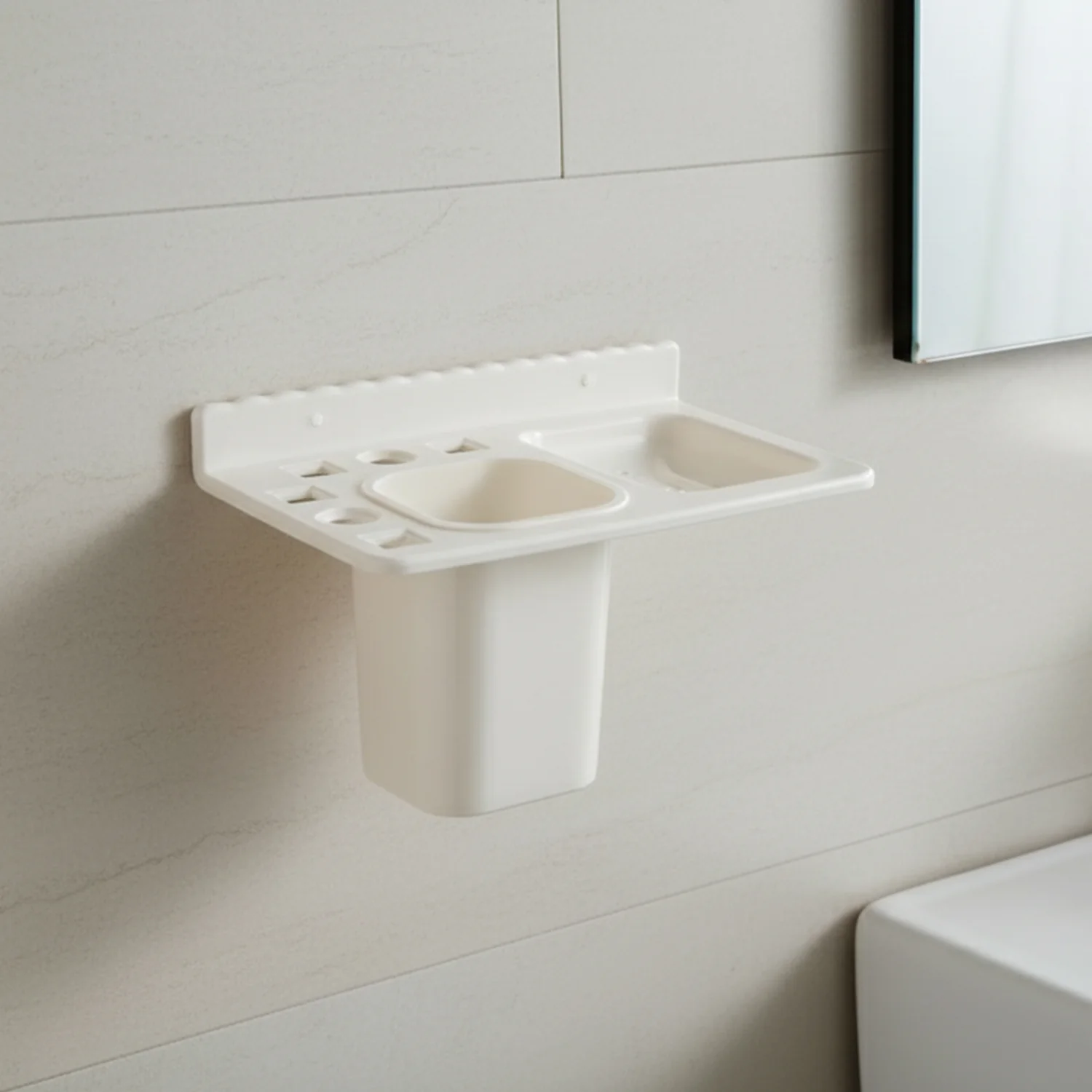 Wall Mounted Toothbrush Holder – 3in1 Multi-Compartment Organizer - Image 8