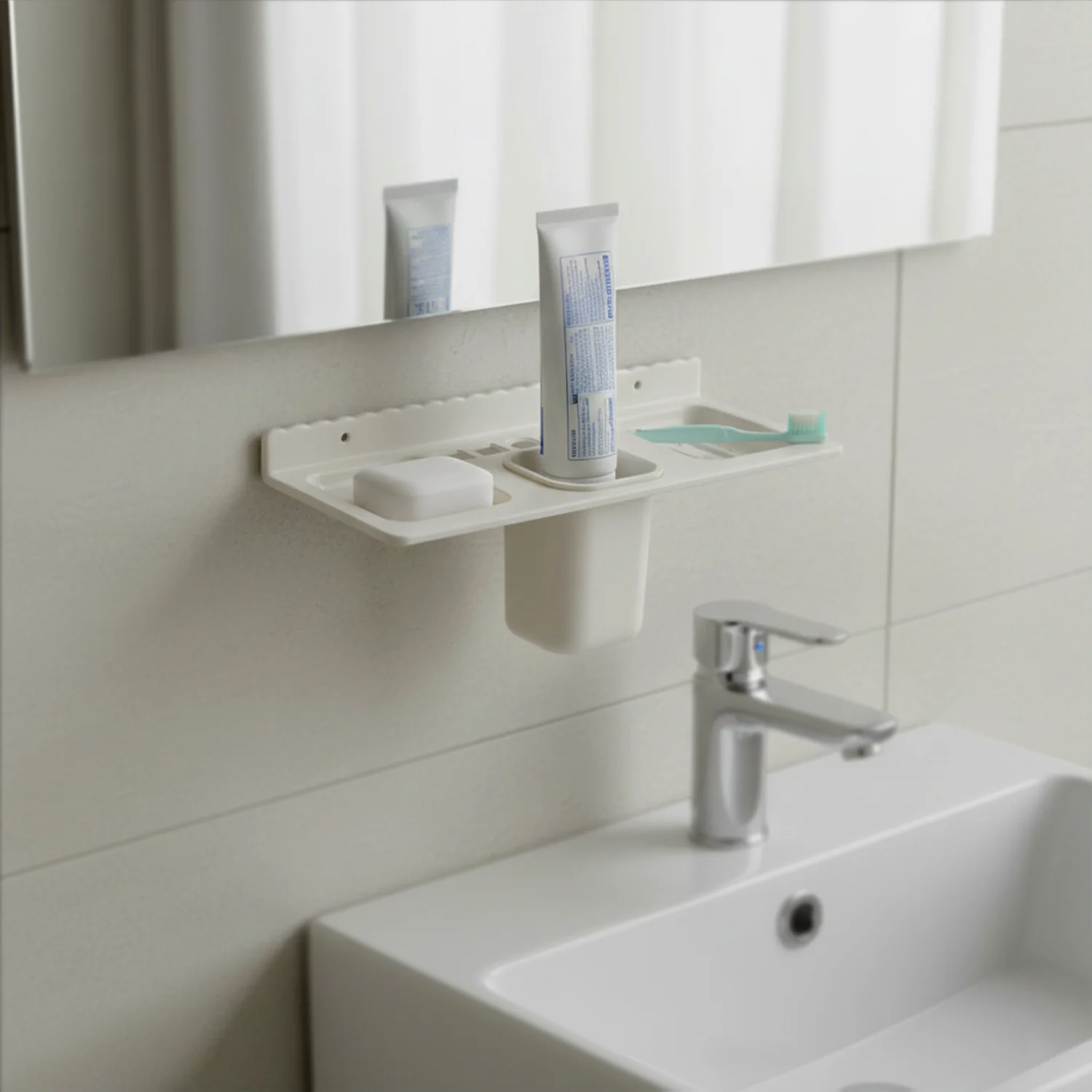 Wall-Mounted Bathroom Organizer – 4-in-1 Space Saver - Image 7