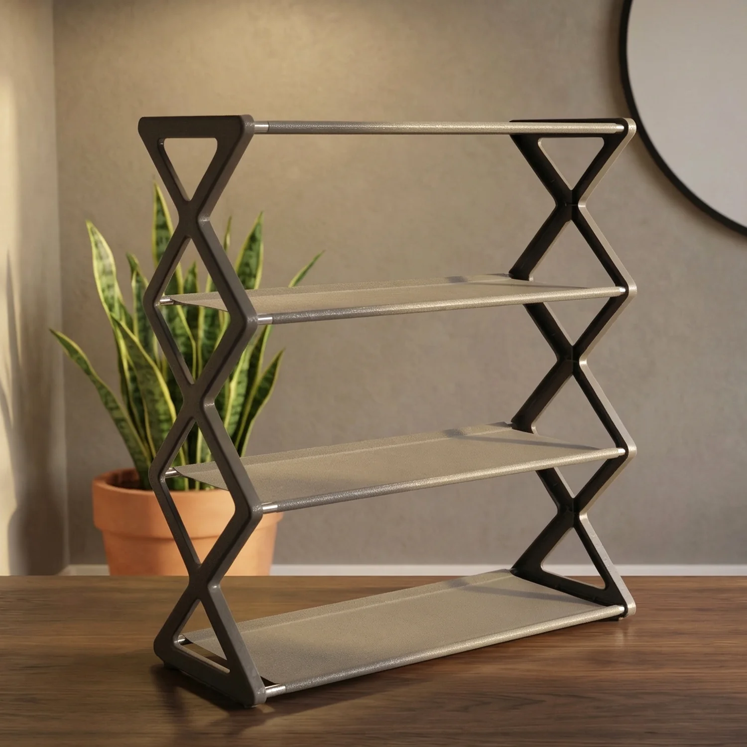 4 Layer Foldable Shoe Rack – Space-Saving Storage Solution - Image 5