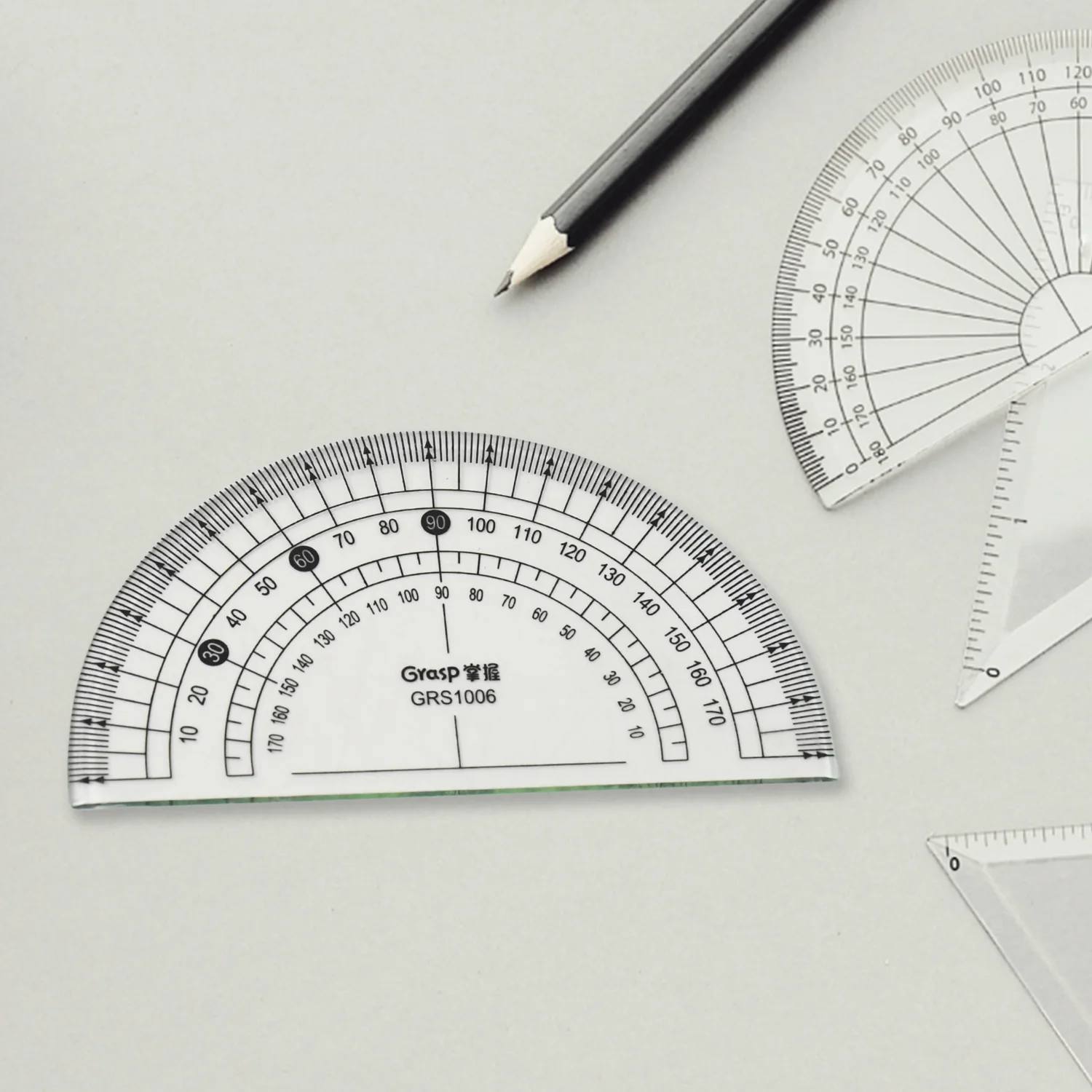 Geometry Set – 4-Piece Transparent Plastic Ruler Kit - Image 6
