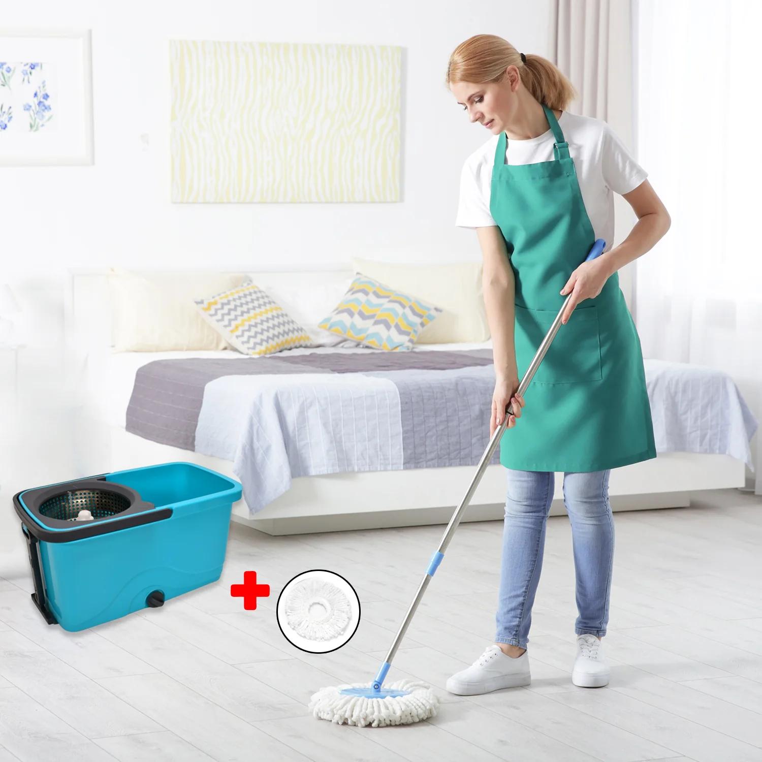 Spin Mop – Quick Floor Cleaning with Large Wheel Bucket | Pro Clean - Image 6