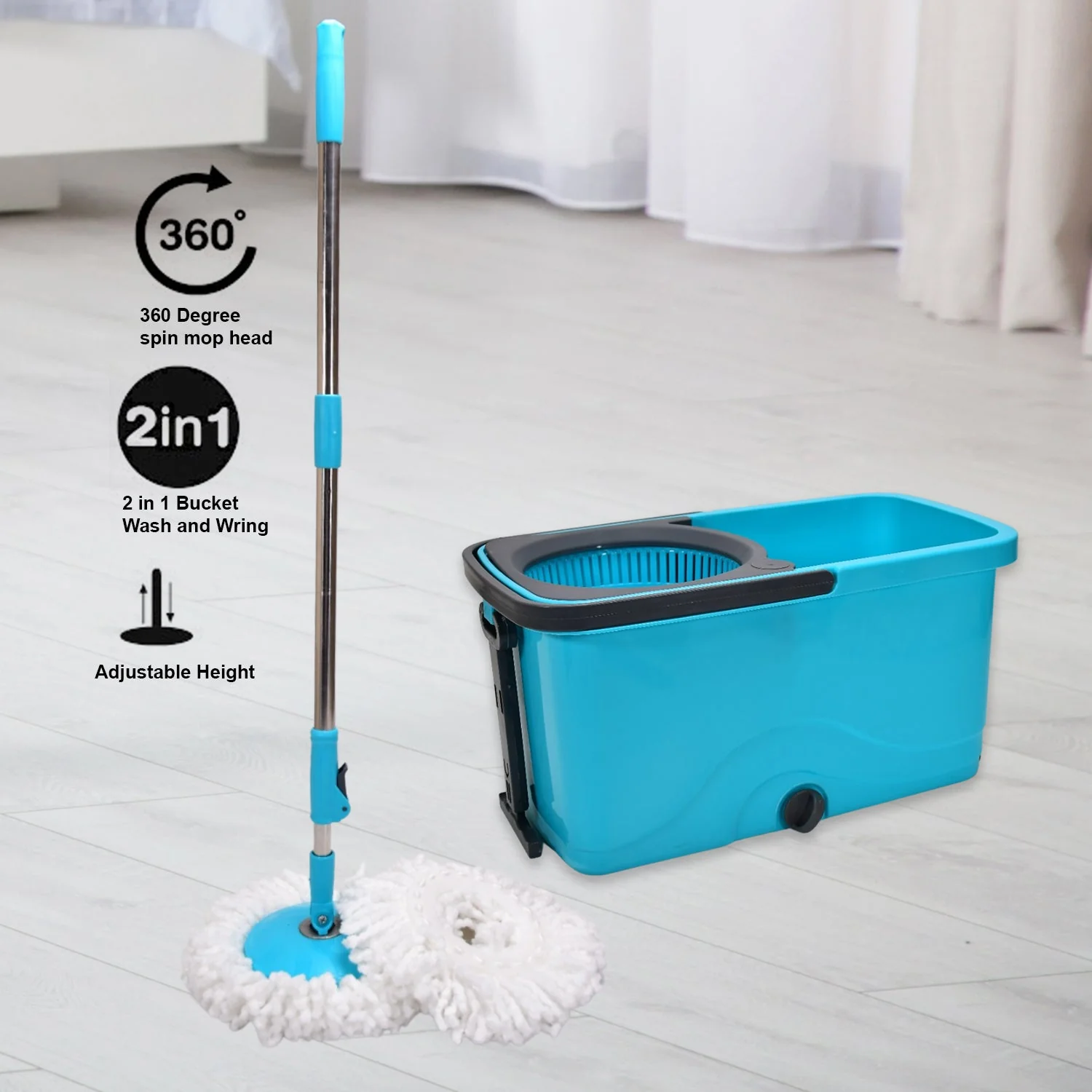 Spin Mop with Wheels & Large Bucket – Effortless Cleaning | Pro Clean - Image 6