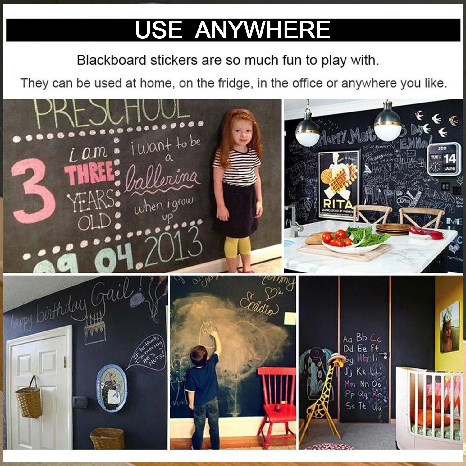 Blackboard Wall Sticker – Erasable Chalkboard Decal | TinyTrendy - Image 5