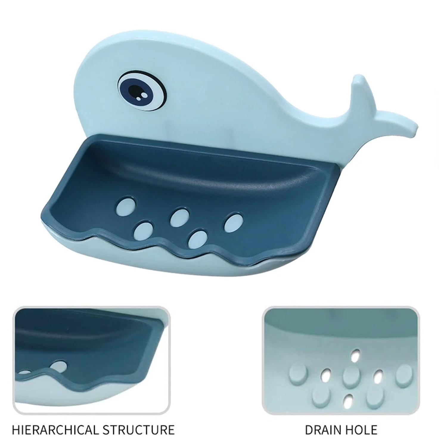 Wall Mounted Soap Holder – Fish Shape Double Layer Adhesive | VelvetBubbles - Image 5