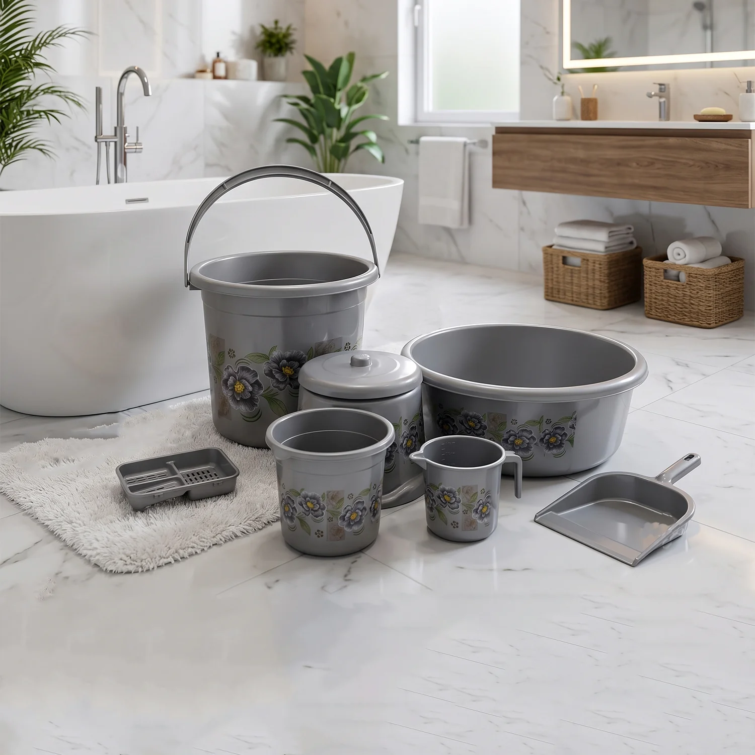 7-Piece Bathroom Set – Durable Plastic Organiser | VelvetBubbles - Image 8