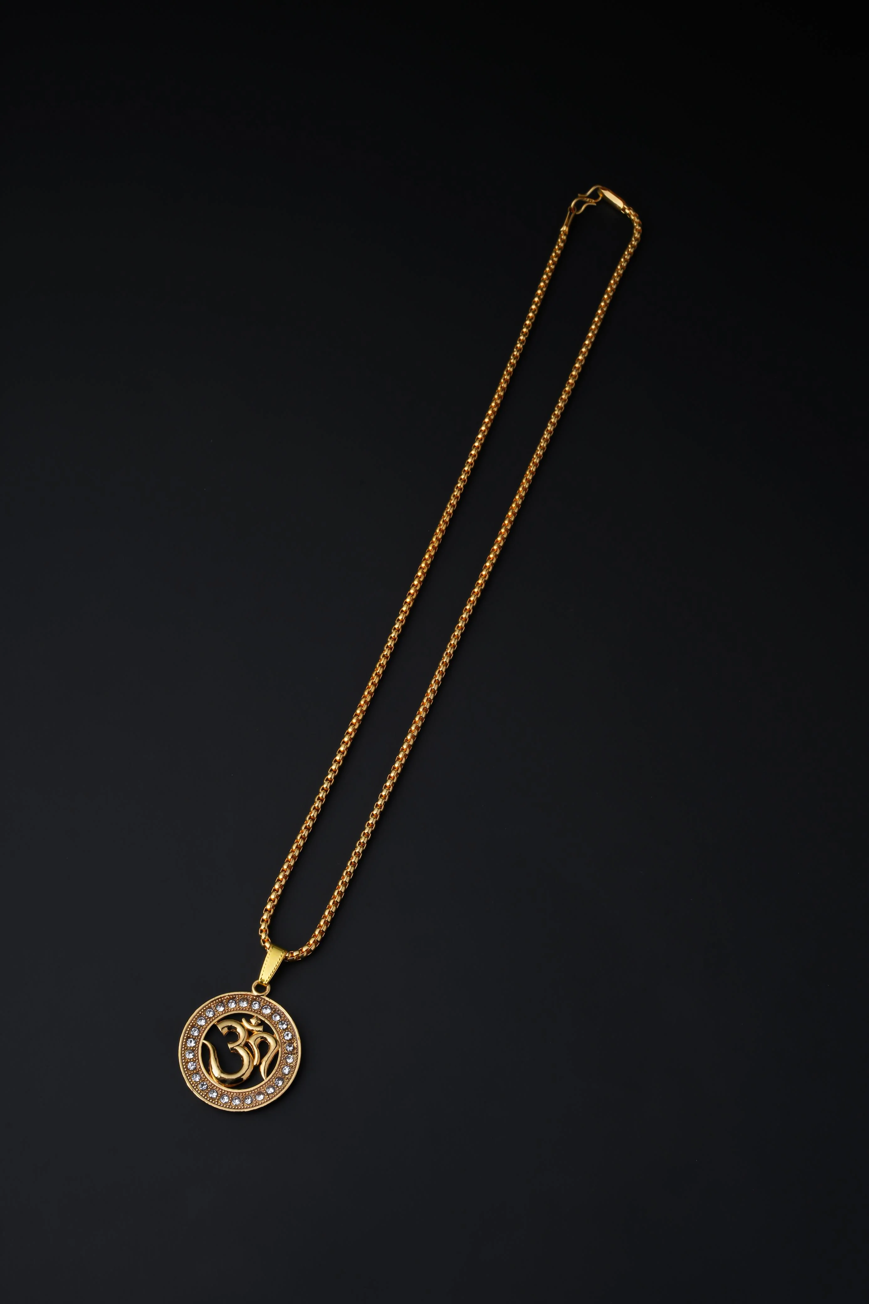 Om Pendant – Gold Plated Brass Religious Locket | BBJ - Image 3
