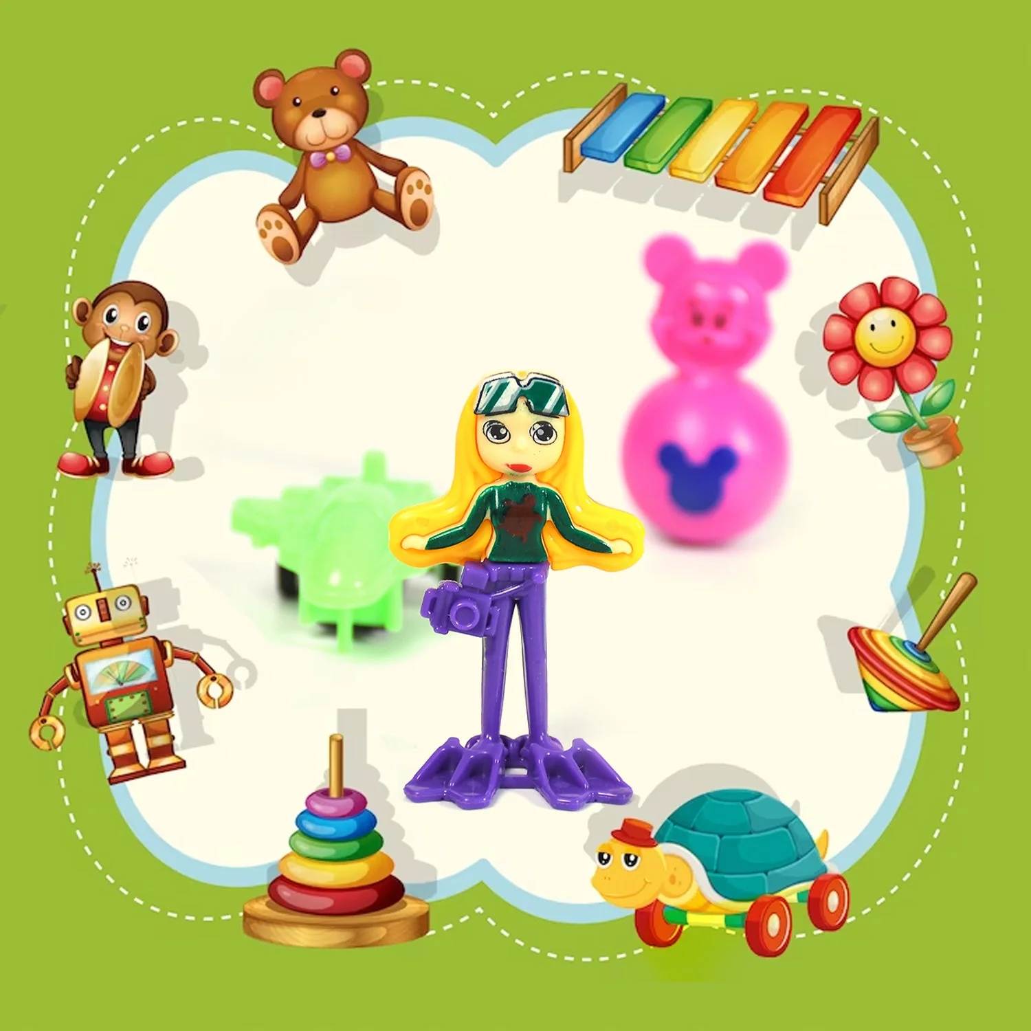 Kids' Toy Set – 12-Piece Assorted Play & Learn Pouch | Play & Move - Image 3