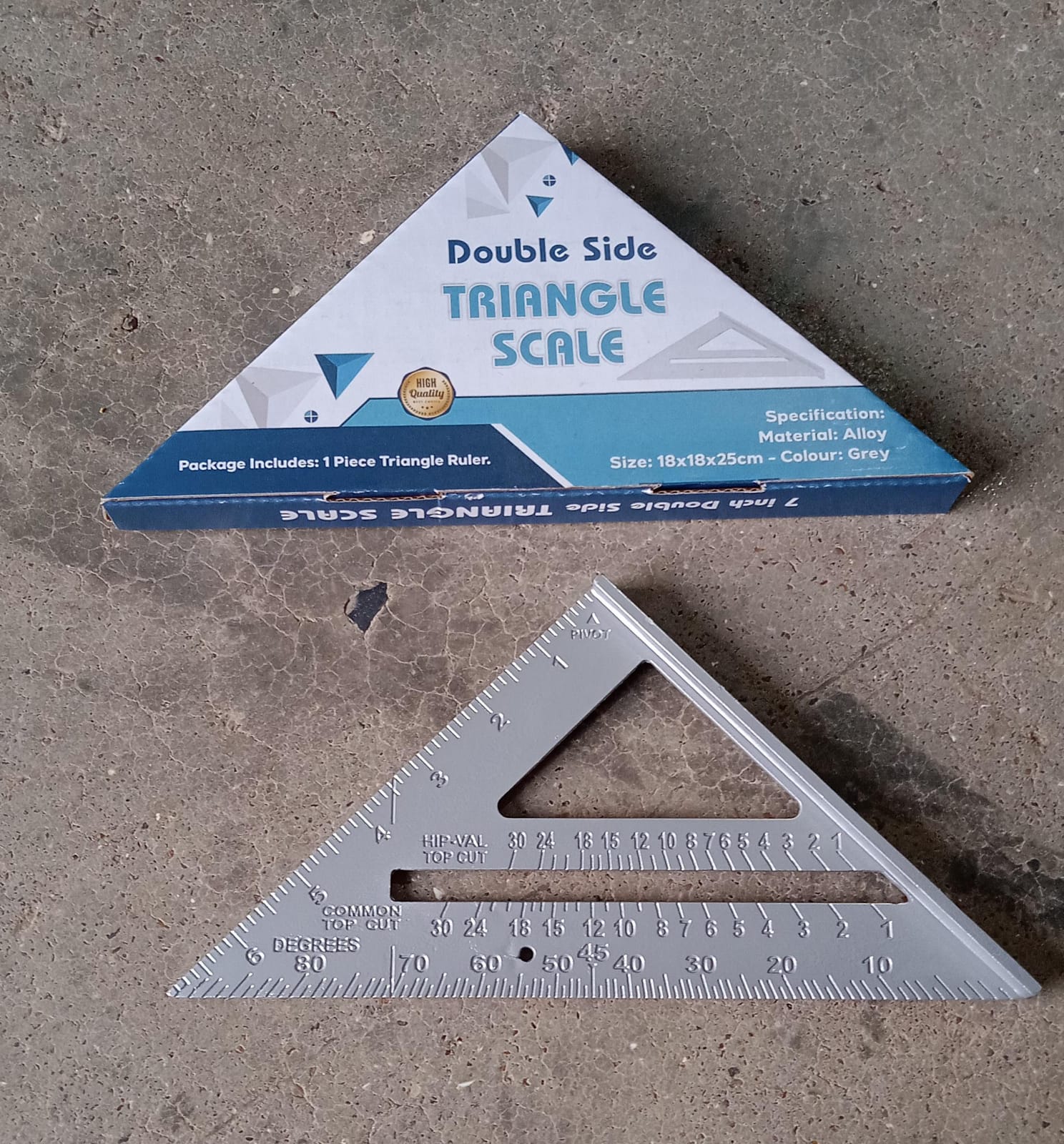 45-Degree Triangle Ruler – 7-Inch Aluminum Rafter Square | BoltForce - Image 7