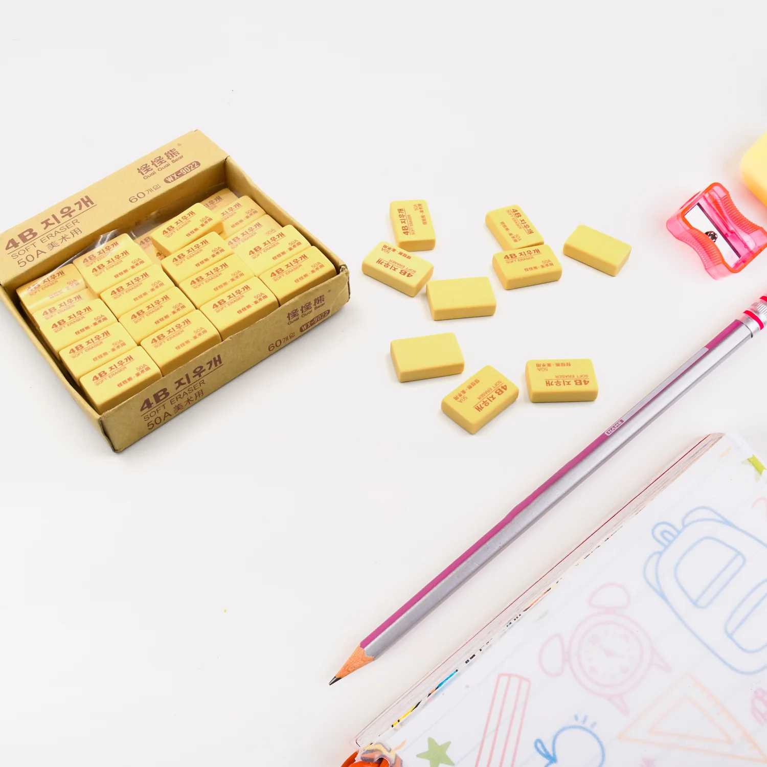 4B Drawing Eraser – Soft Professional Art Eraser (60 Pc) | VoltDesk - Image 5