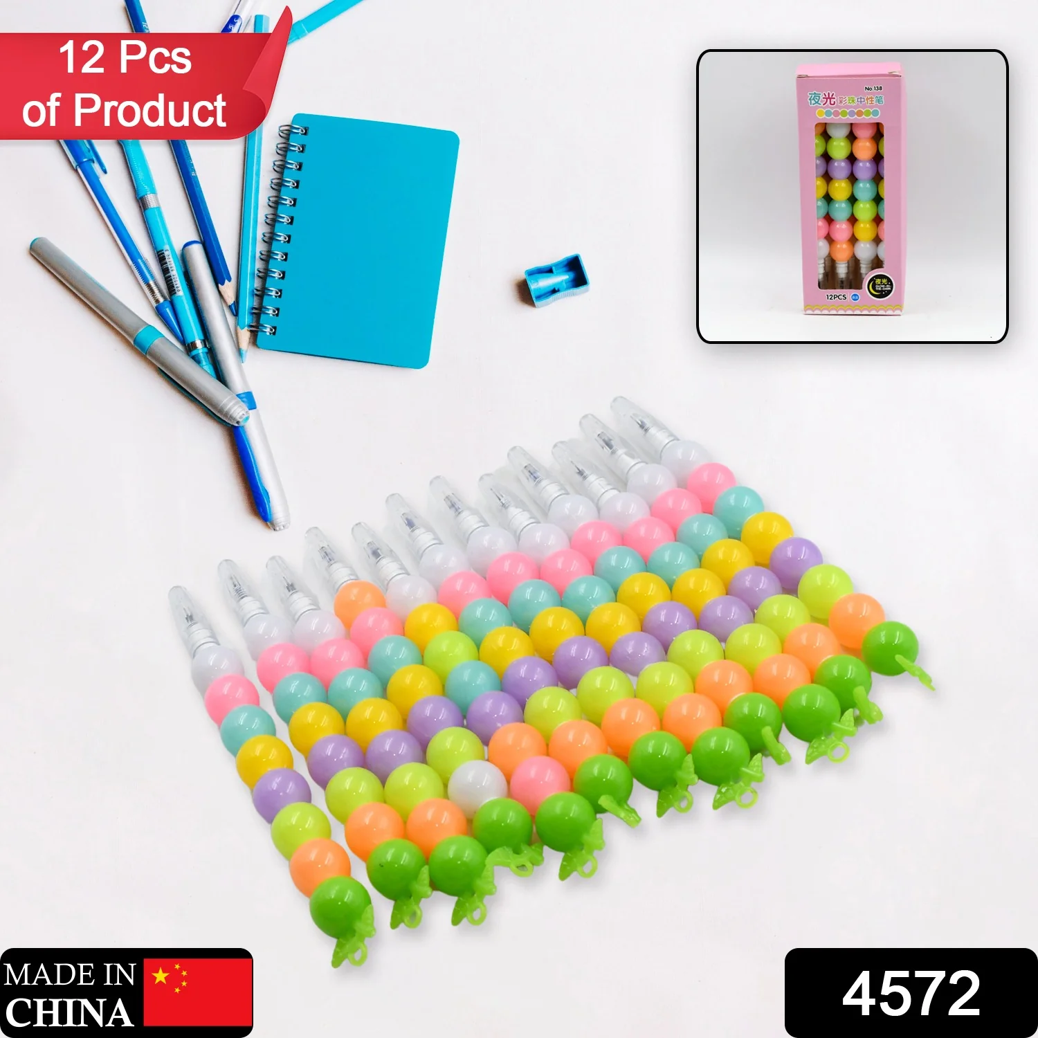 Pearl Gel Pen Set – Multicolor Moti Pens for Kids (12 Pc) | Writezo - Image 2