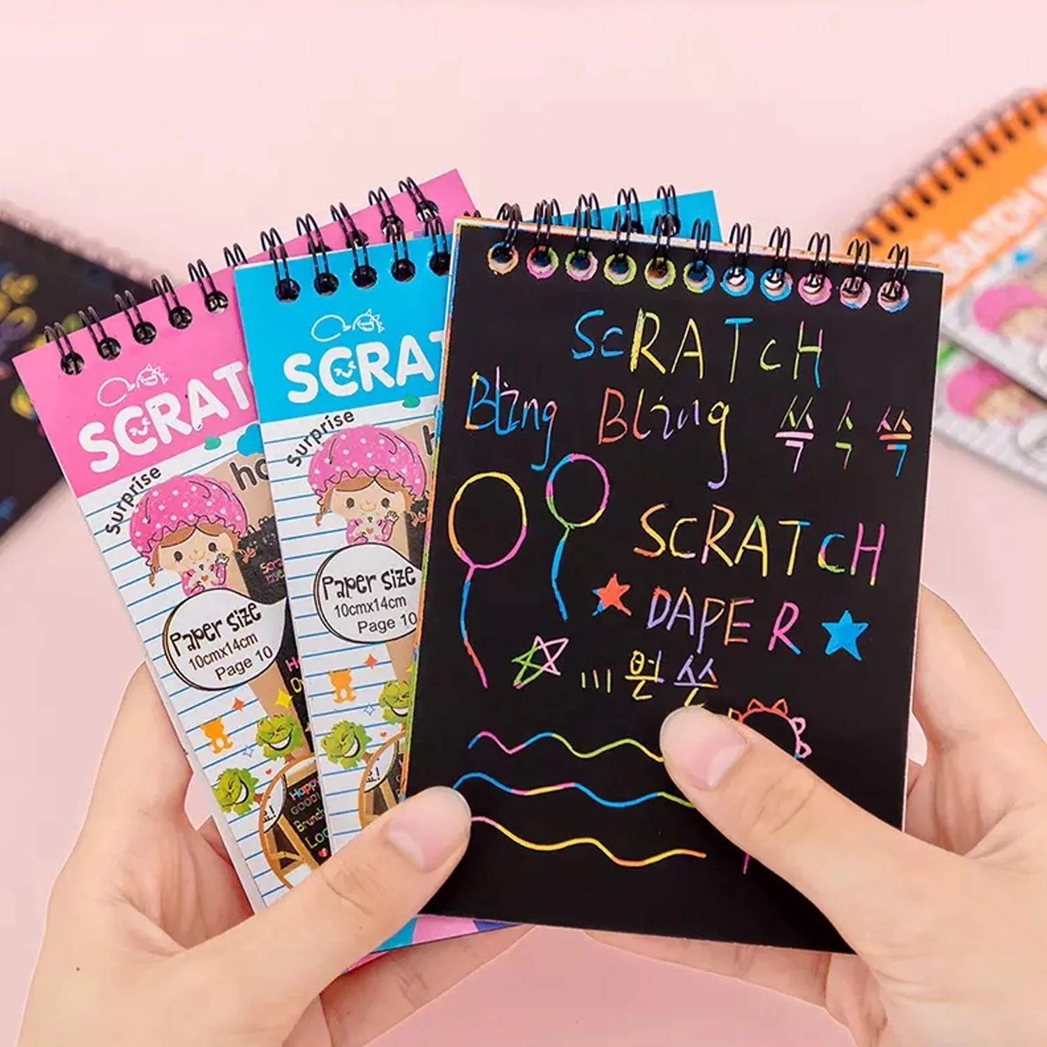 Rainbow Art Scratch Book – 10 Pages & Tool | Colorful Creations - Image 3