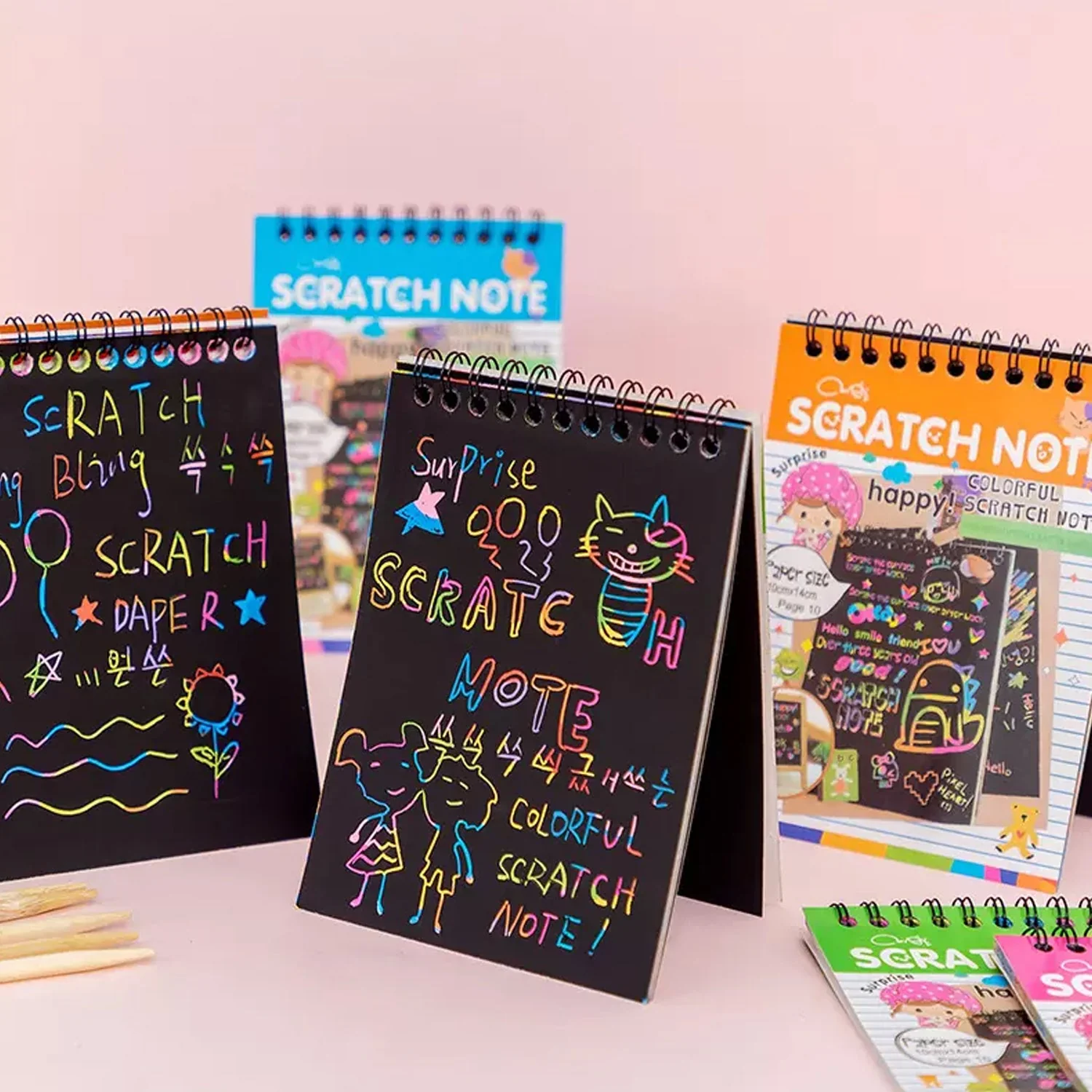 Rainbow Art Scratch Book – 10 Pages & Tool | Colorful Creations - Image 7