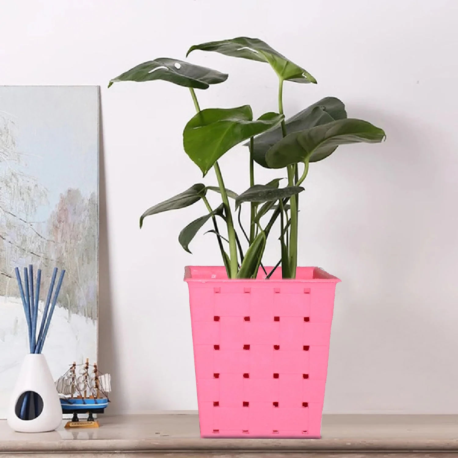 Railing Planter – Square Dotted Design for Balconies | Indo Glow