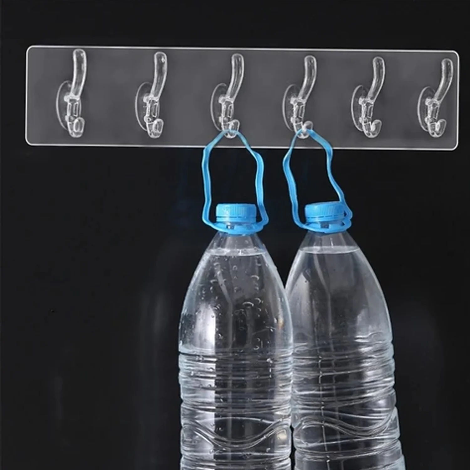 Wall Hook Rail – Heavy Duty 6-Pin Transparent Golden | GlimmerHome