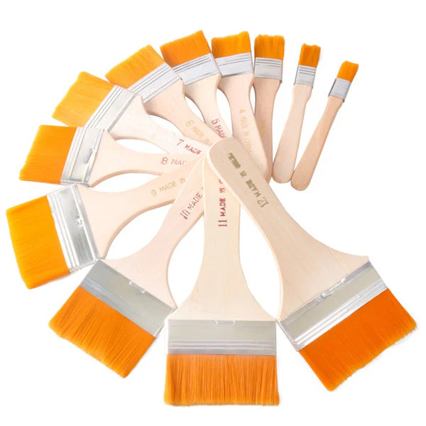 Flat Paint Brush Set – Synthetic Bristles & Curved Handles | PaintEdge - Image 8