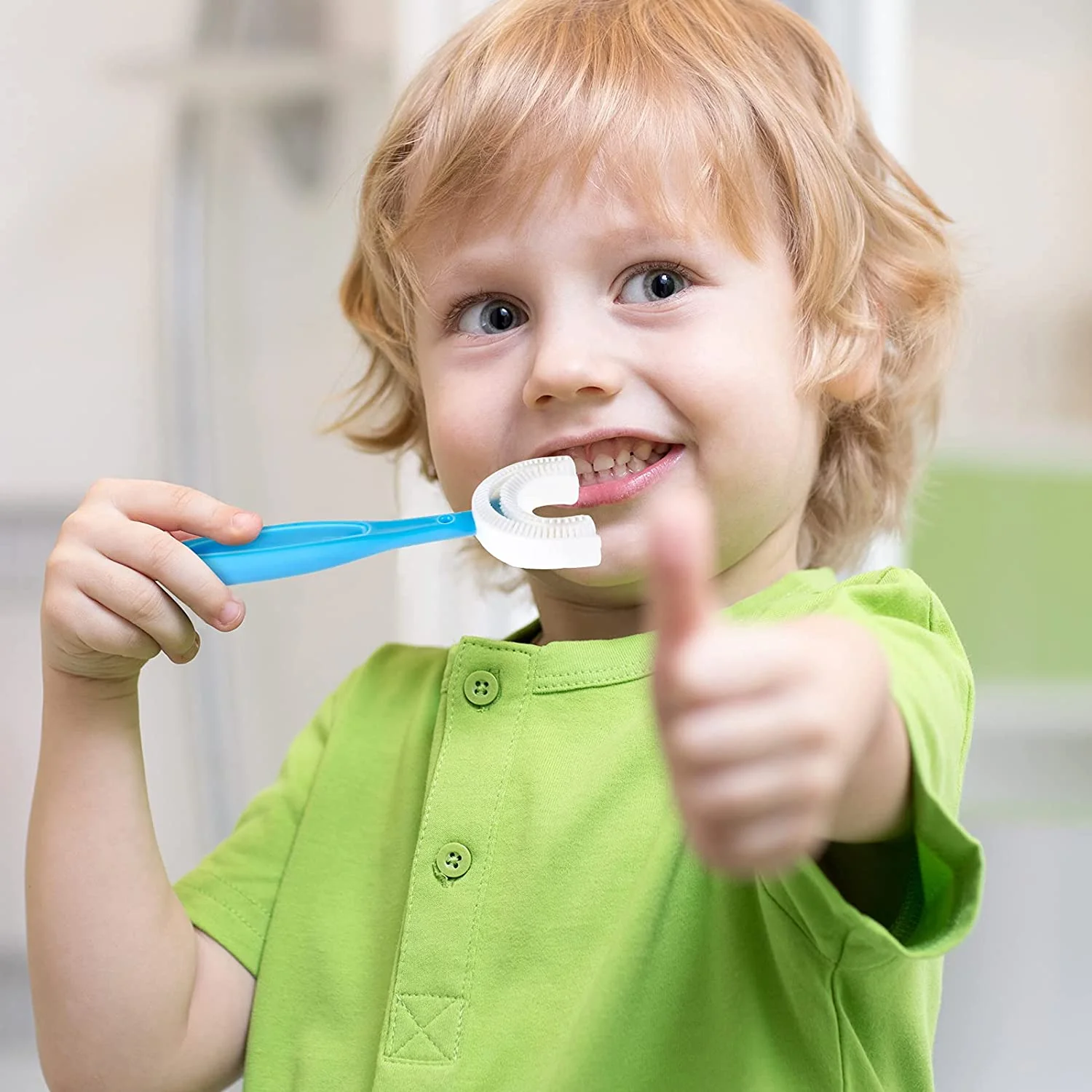 Kids U-Shaped Toothbrush – Gentle Cleaning for Toddlers | Mini Bubbles - Image 3