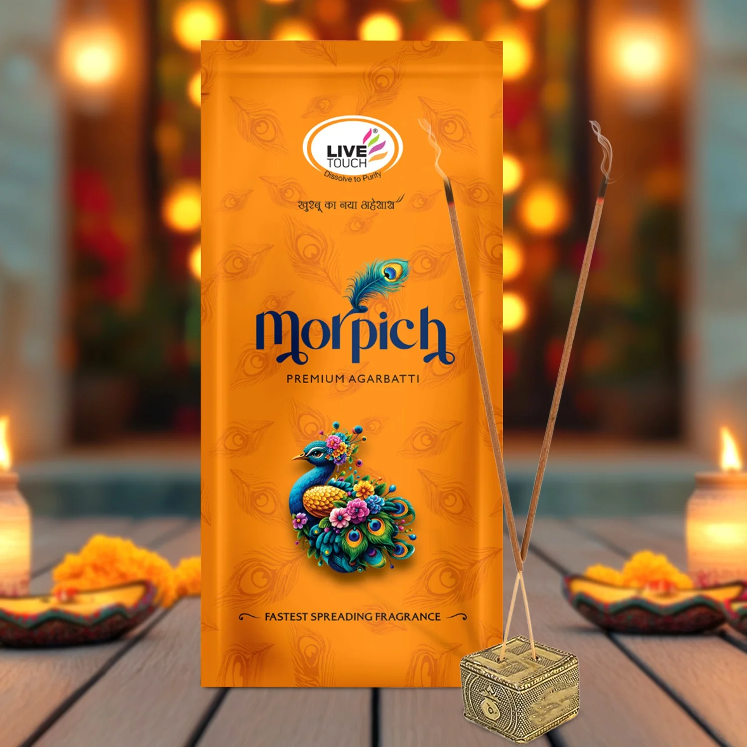 Natural Incense Sticks for Puja – Soothing Aromatic 100gm Pack