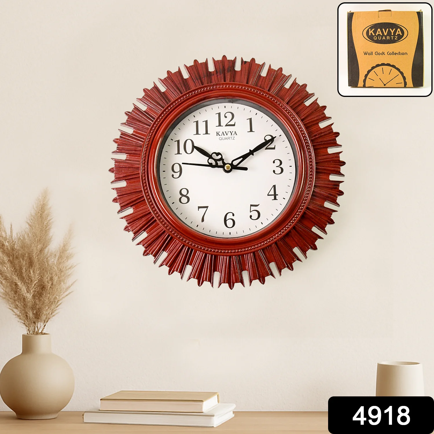 Wooden Look Wall Clock – Silent, Easy-Read for Home | VoltDesk - Image 2