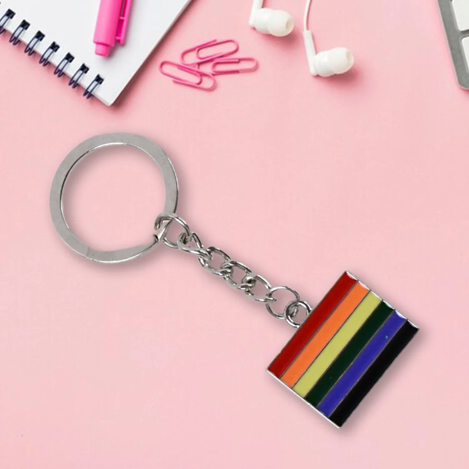 Rainbow Metal Keyring – Stylish & Durable Accessory - Image 4
