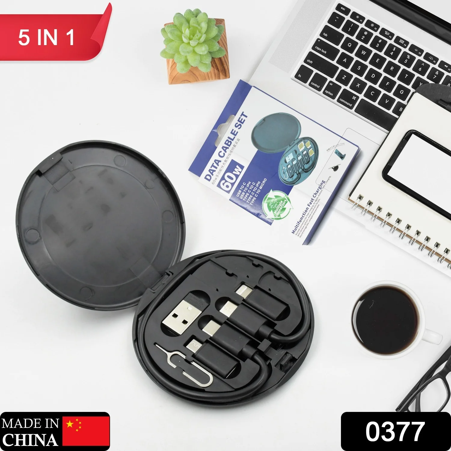 Universal Charging Cable Kit – 5-in-1 Travel Set | Arrive Kit - Image 2