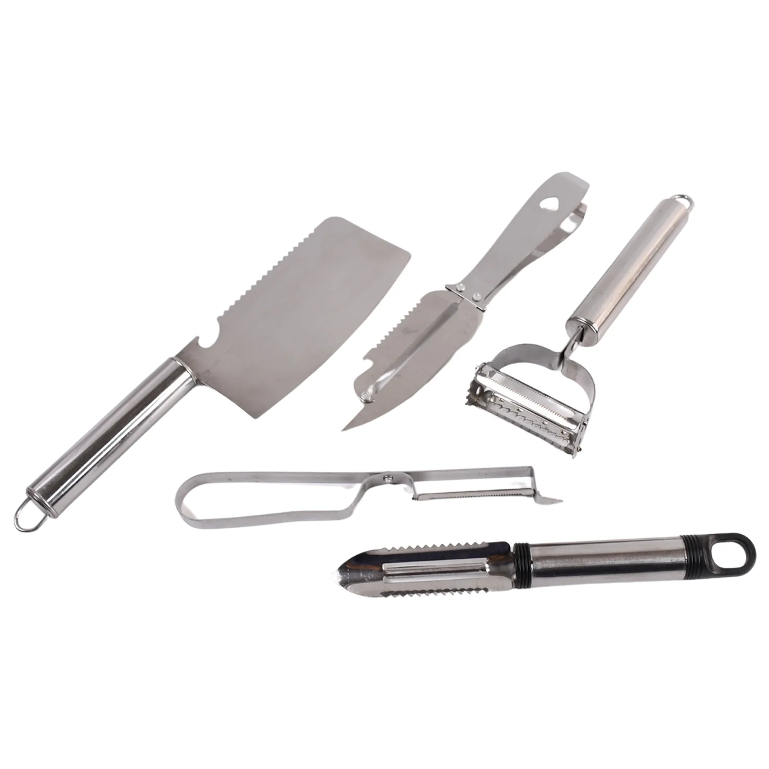 Stainless Steel Kitchen Gadget Set – 5-Pc Peeler, Grater & Slicer - Image 5