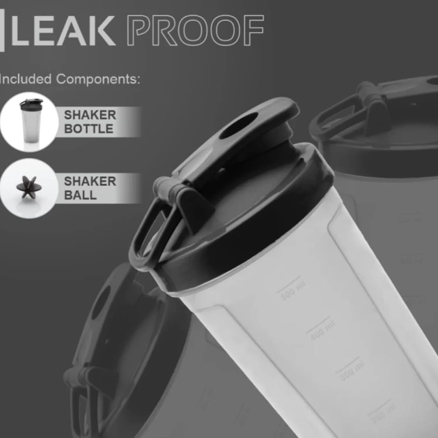 500 ml Plastic Gym Shaker Bottle – Leakproof with Mixing Ball - Image 5