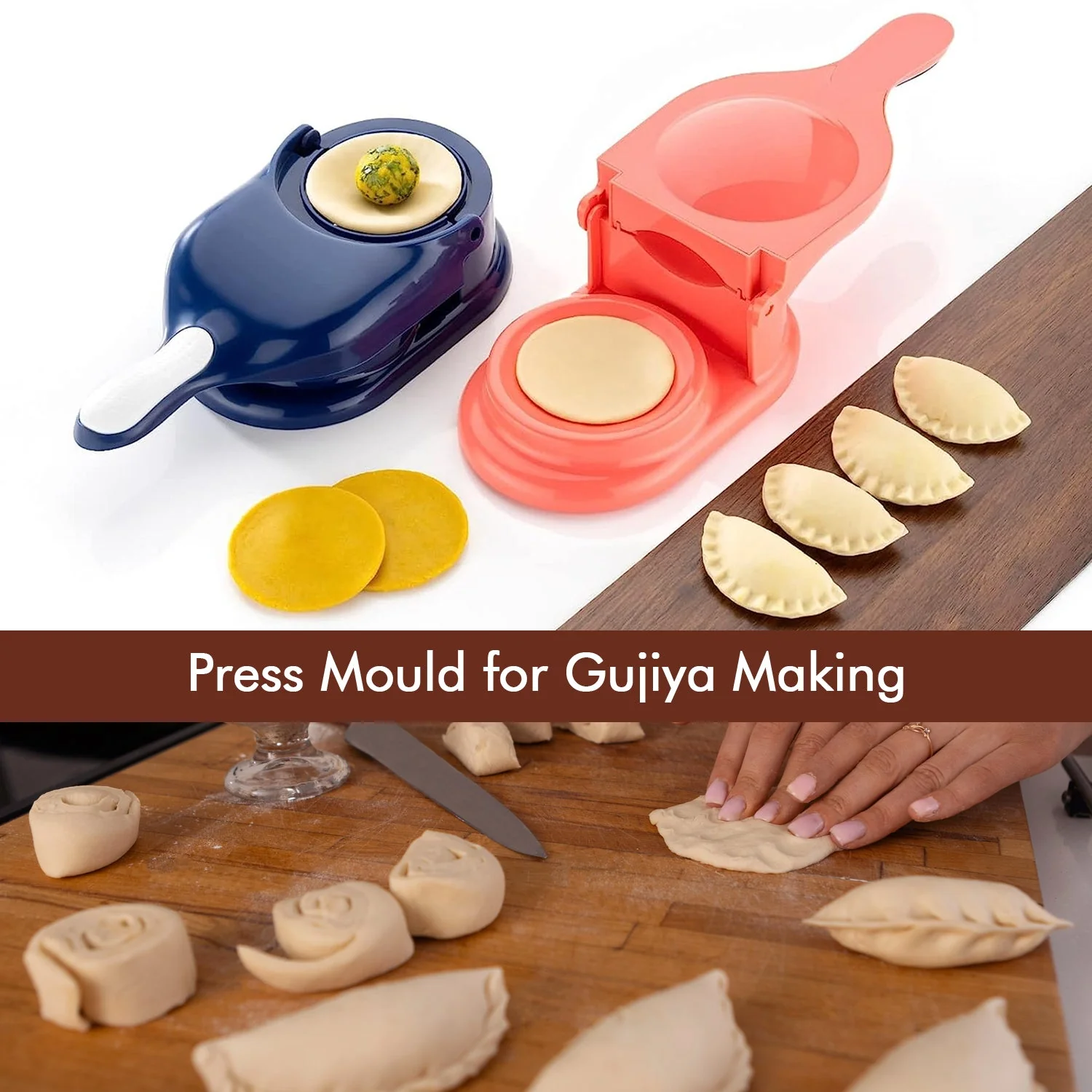 Dumpling Maker – 2-in-1 Gujiya & Momos Press | Bake & Dwell - Image 5