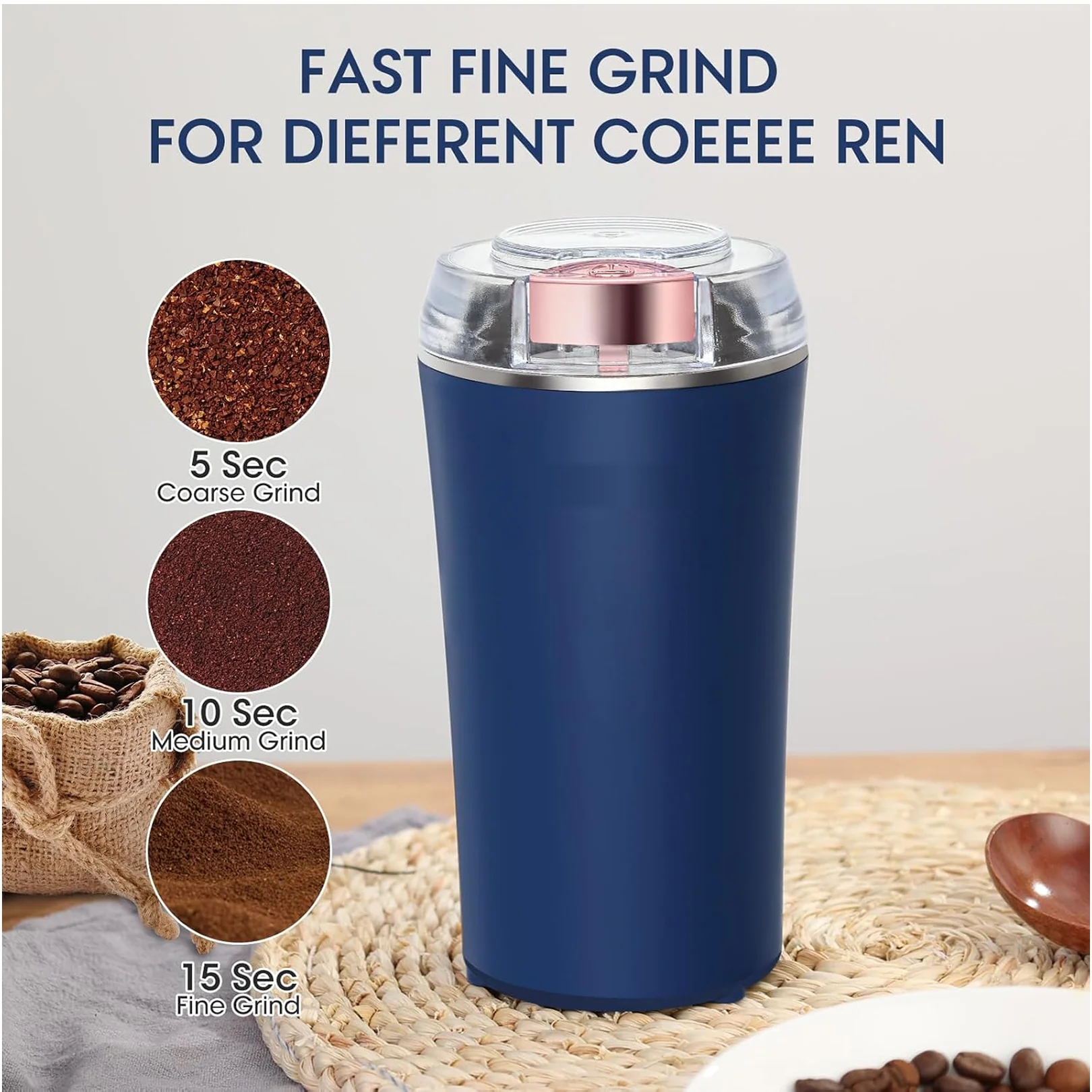 Coffee Grinder Blender – Portable 4-Blade Mini Mixer | Dabster - Image 6