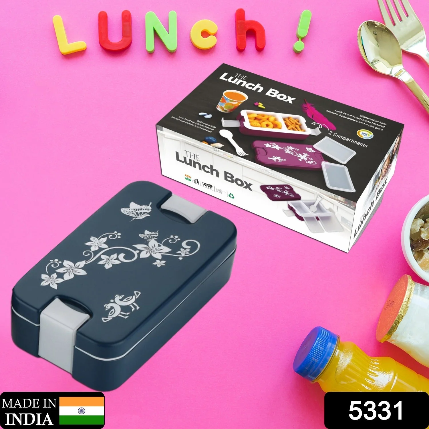 Airtight Lunch Box – 2-Compartment Leak-Proof Tiffin | Lunchie Bunchie - Image 6