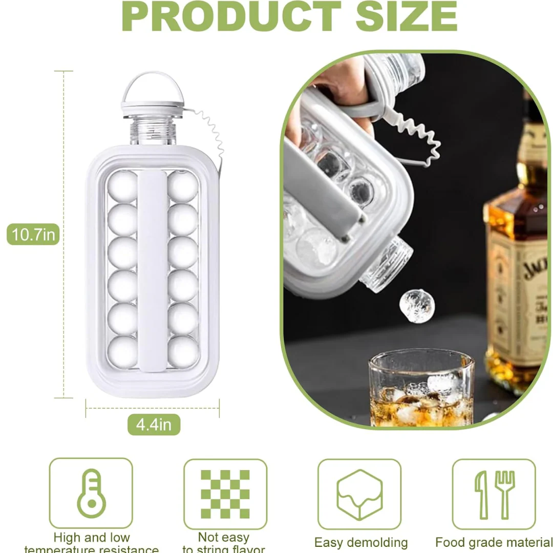 Foldable Ice Tray – 2-in-1 Ice Ball Maker & Bottle | ChefAura - Image 3
