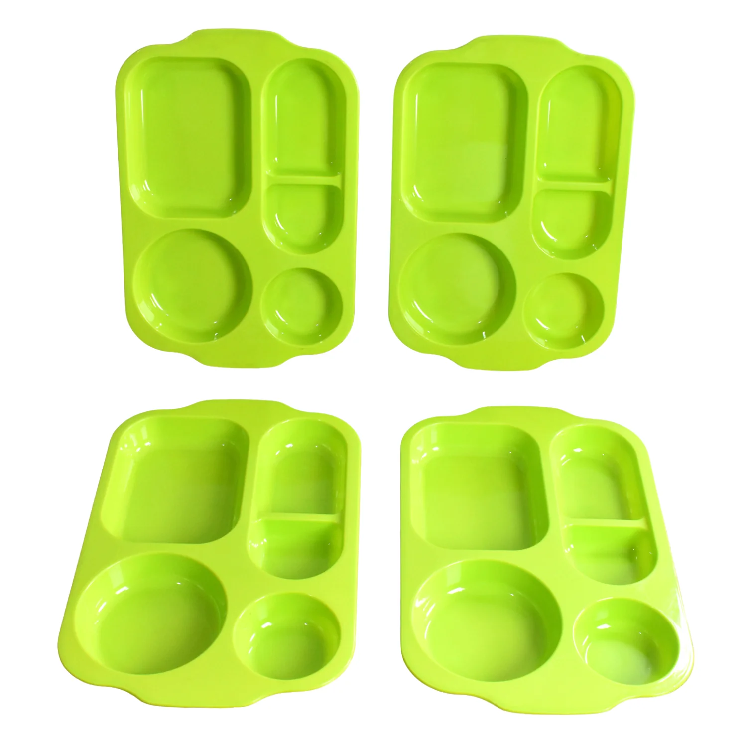 5-Compartment Food Plates – Unbreakable & Multicolor Set | Jiaqi - Image 5