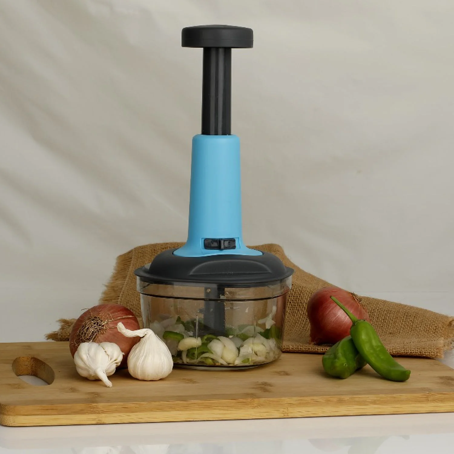 Manual Food Chopper – 3-Blade Hand Push Vegetable Cutter | Quickslice - Image 5
