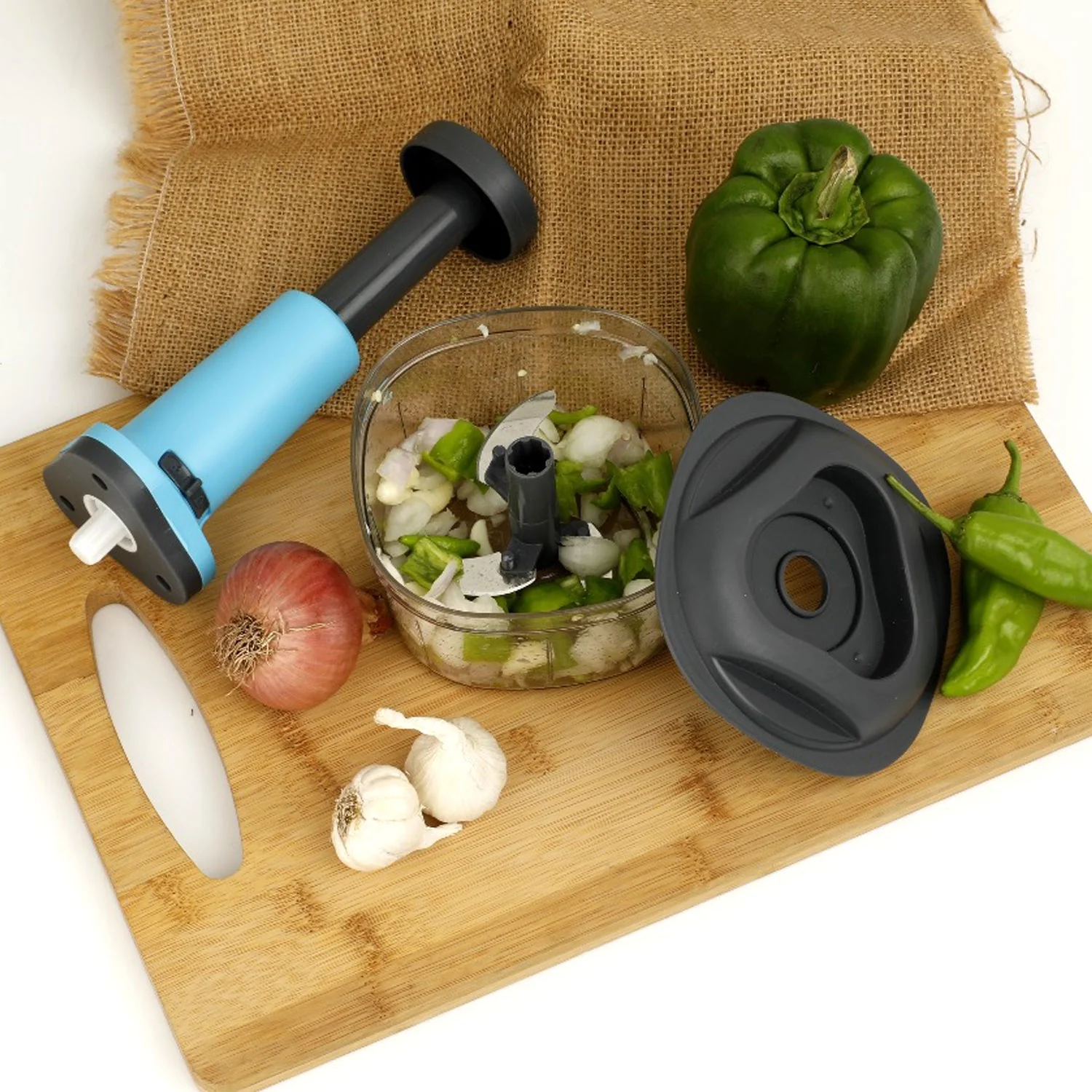 Manual Food Chopper – 3-Blade Hand Push Vegetable Cutter | Quickslice - Image 6